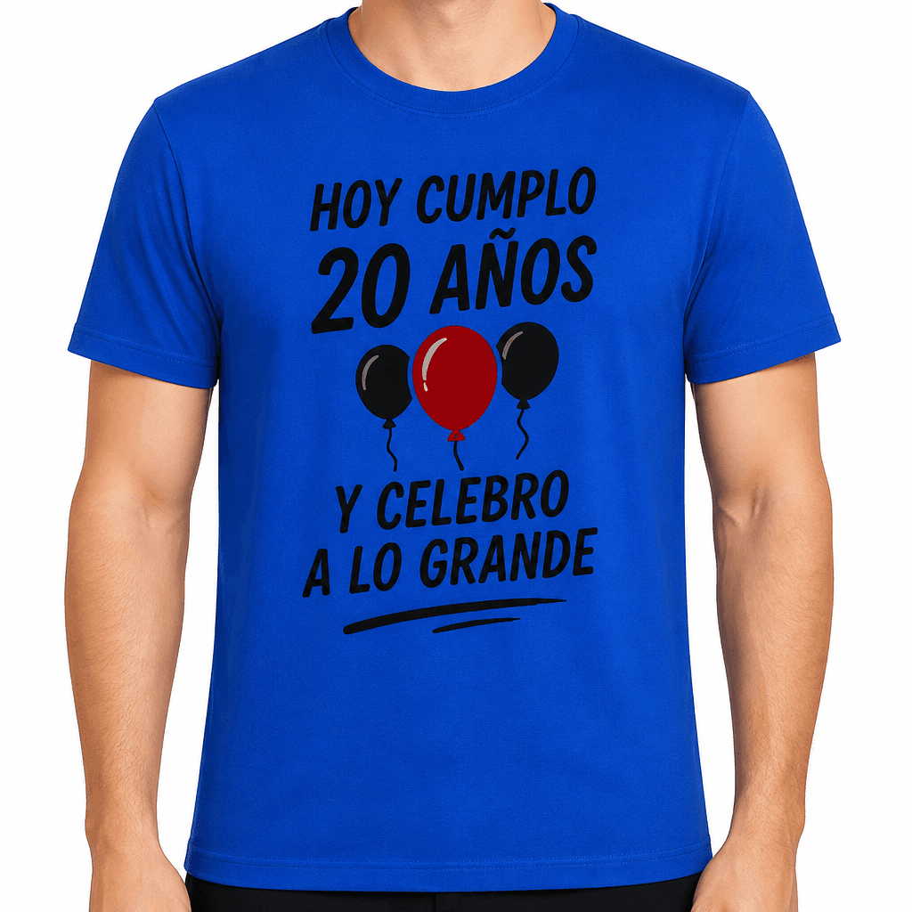 Camiseta para 20 años – Hoy cumplo 20 años y celebro a lo grande