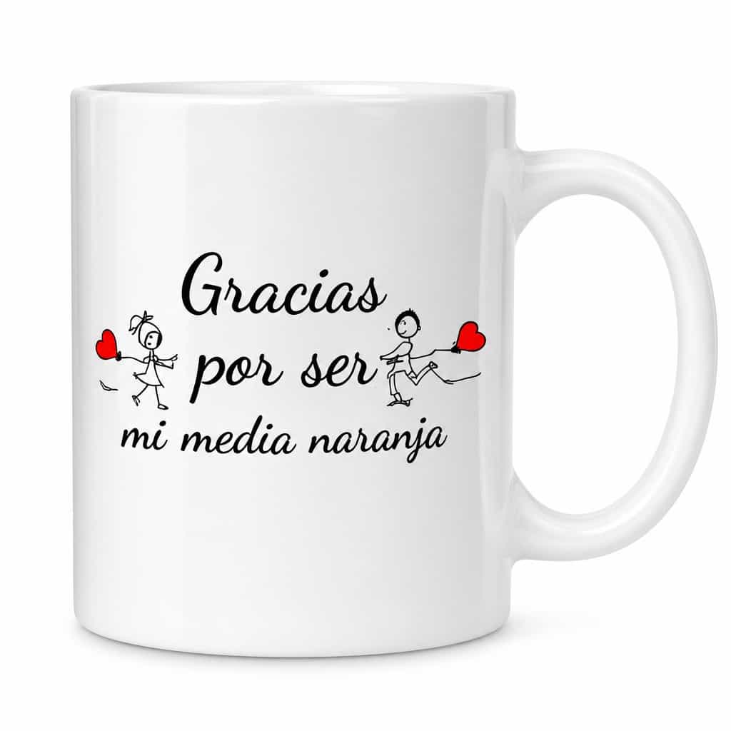 Taza divertida Gracias por ser mi media naranja