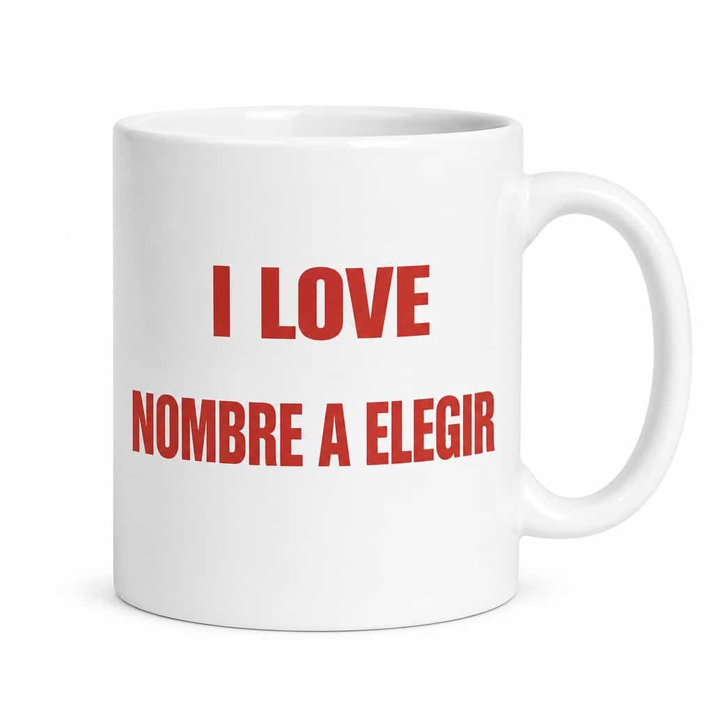 Taza divertida I love con nombre personalizado