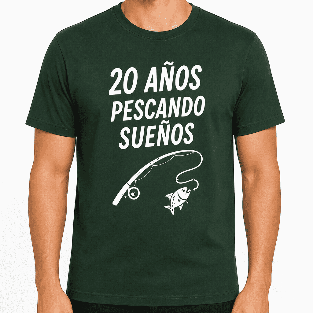 Camiseta para 20 aƱos ā 20 aƱos pescando sueƱos