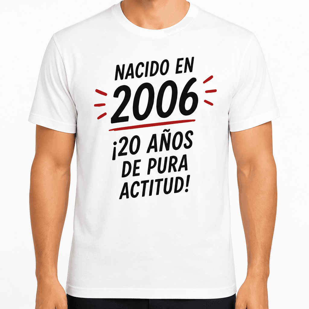 Camiseta para 20 años – Nacido en 2006 ¡20 años de pura actitud!