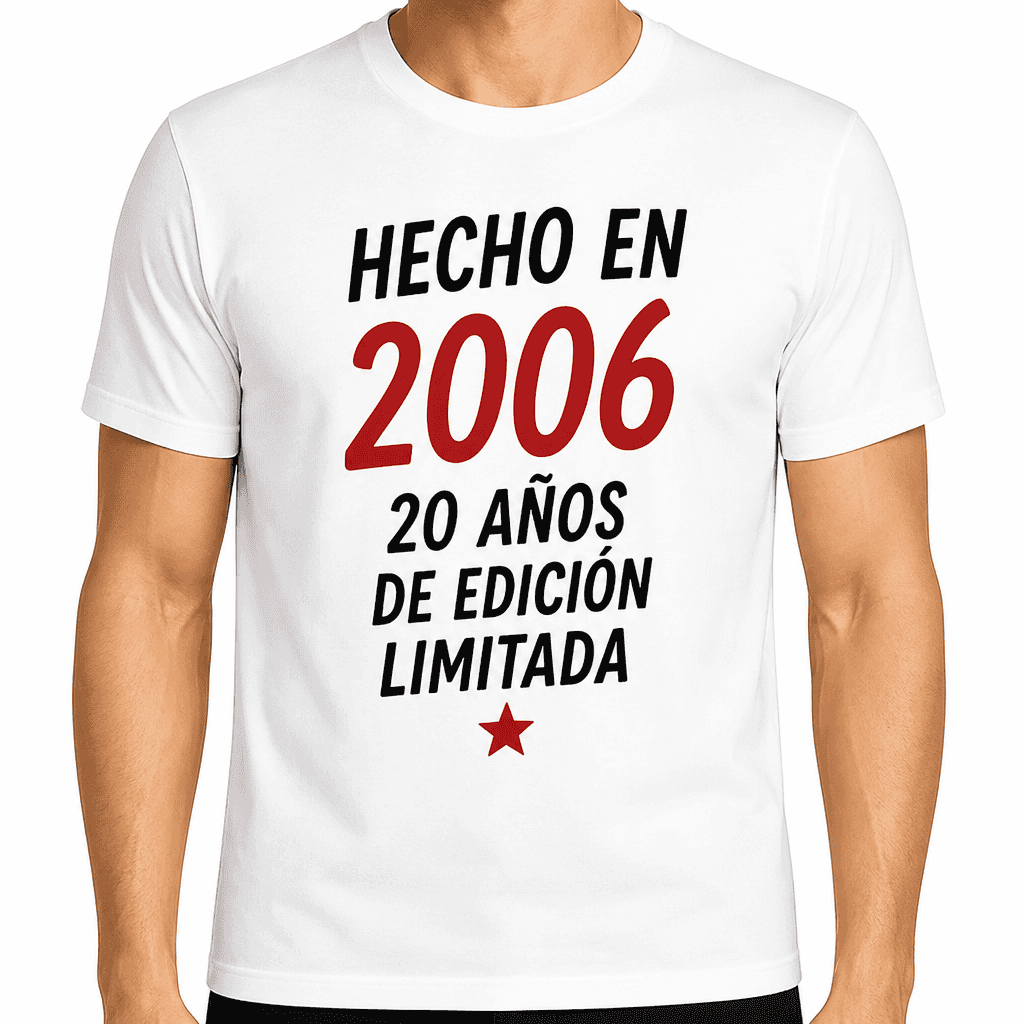Camiseta para 20 aƱos ā Hecho en 2006 20 aƱos de edición limitada