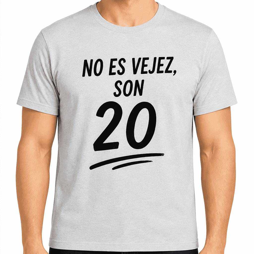 Camiseta para 20 aƱos ā No es vejez, son 20