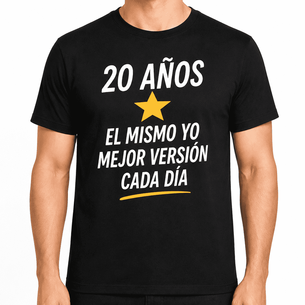 Camiseta para 20 aƱos ā 20 aƱos el mismo yo mejor versión cada dĆa