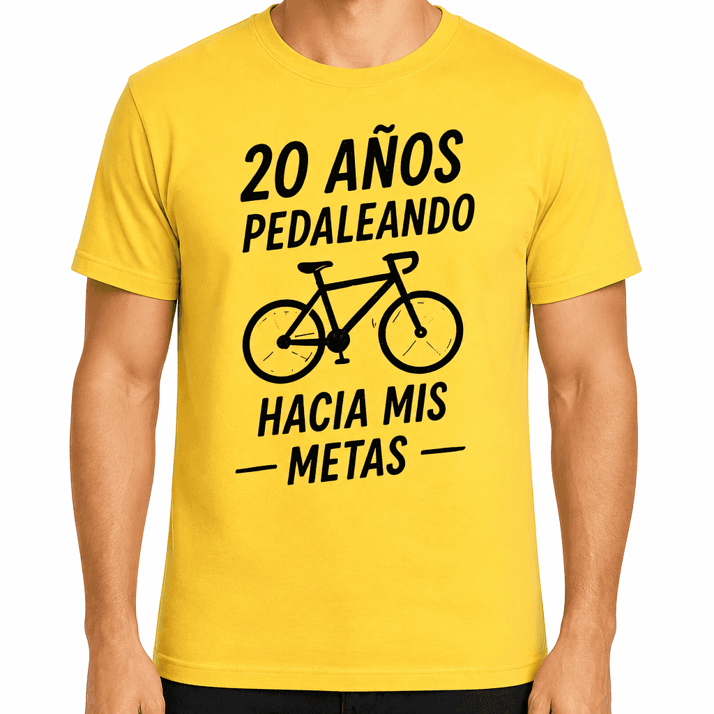 Camiseta para 20 aƱos ā 20 aƱos pedaleando hacia mis ā metas ā