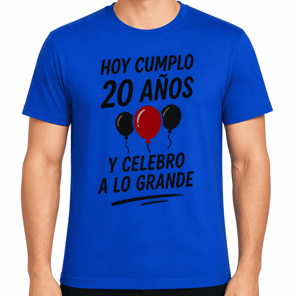 Camiseta para 20 aƱos ā Hoy cumplo 20 aƱos y celebro a lo grande