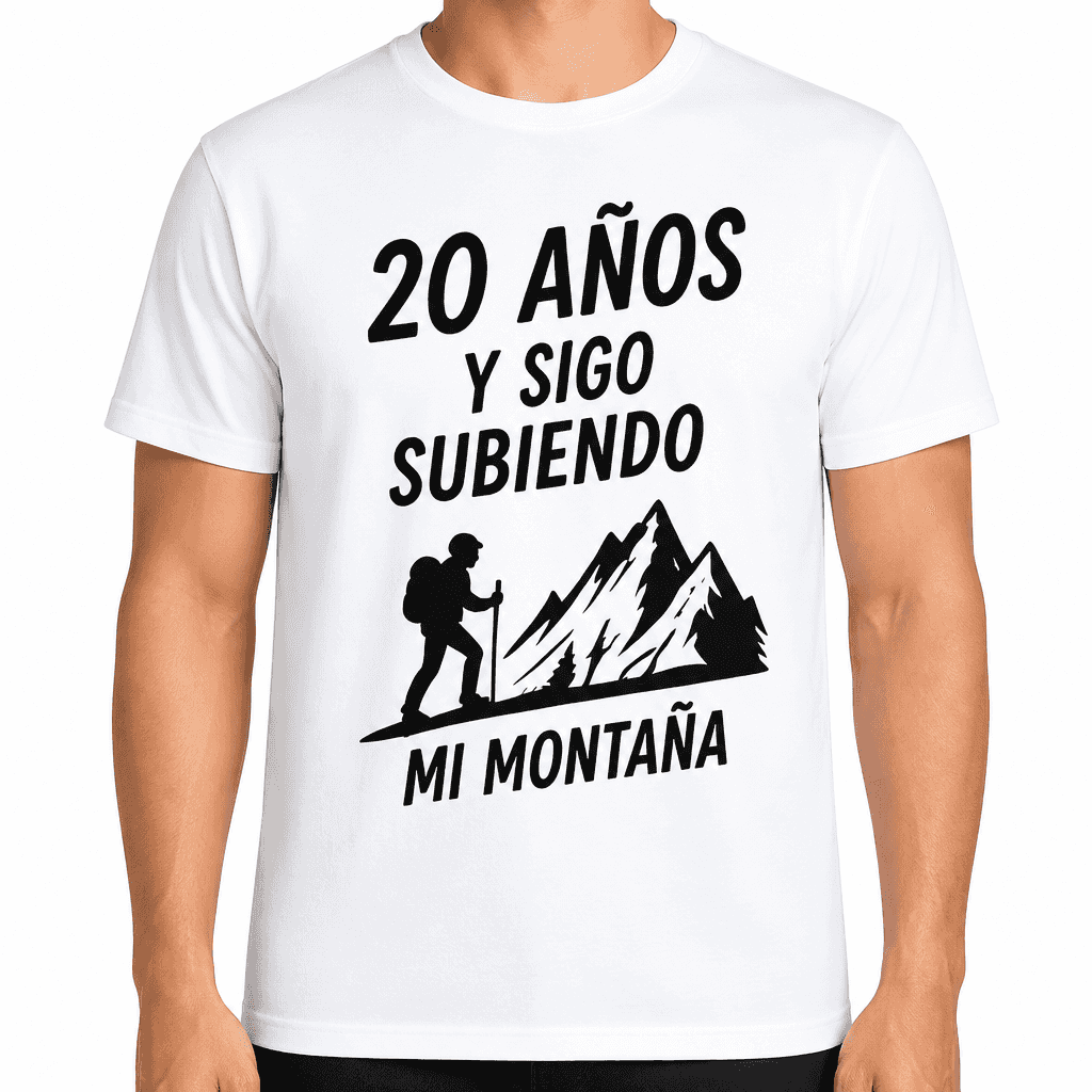 Camiseta para 20 aƱos ā 20 aƱos y sigo subiendo mi montaƱa