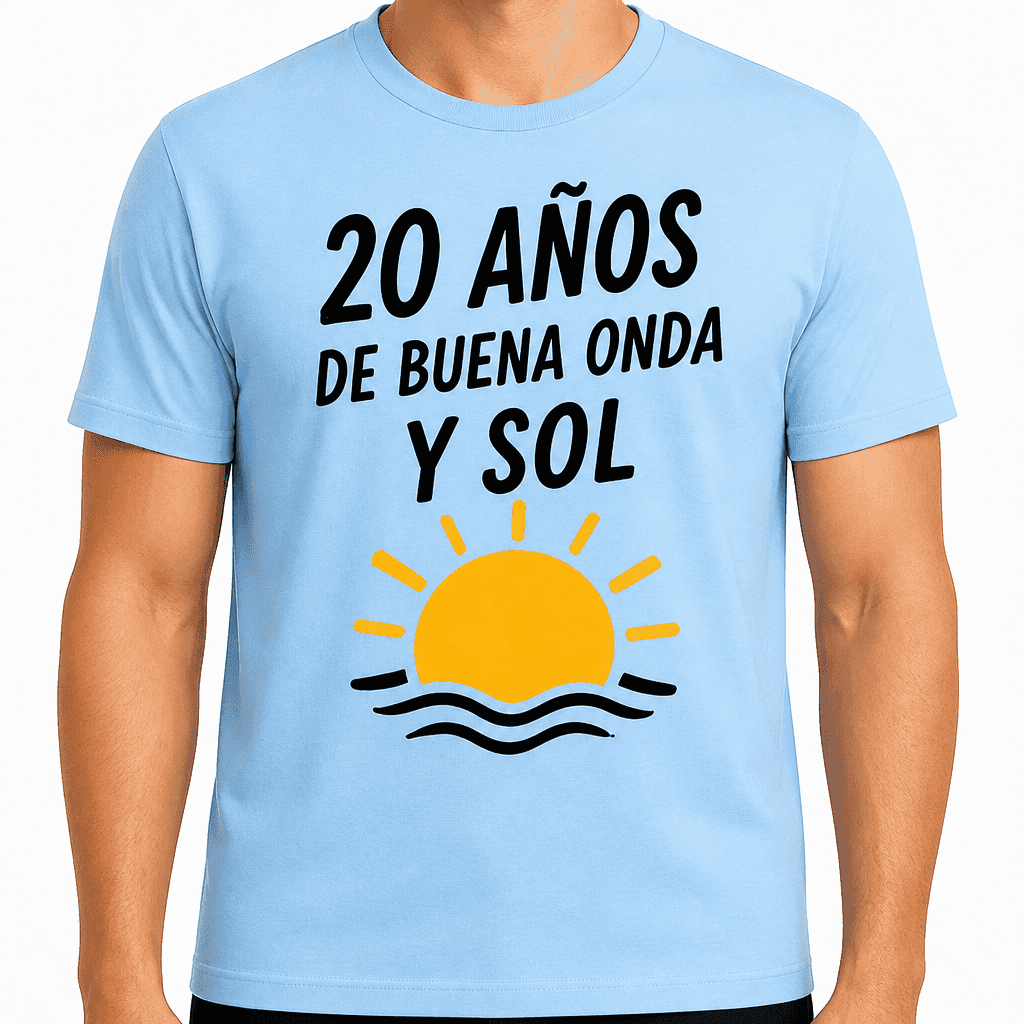 Camiseta para 20 aƱos ā 20 aƱos de buena onda y sol