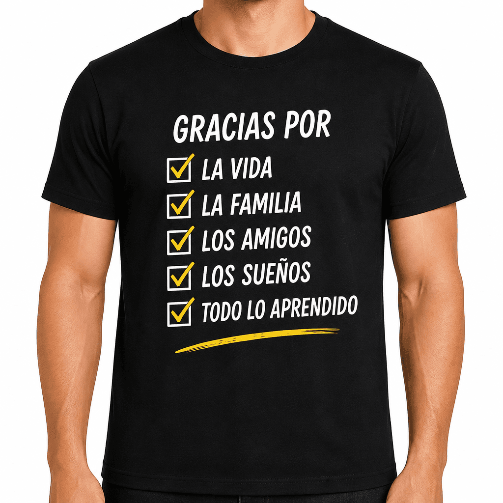 Camiseta para 20 años – Gracias por la vida la familia los amigos los sueños todo lo aprendido