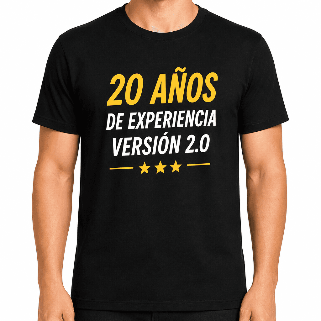 Camiseta para 20 años – 20 años de experiencia versión 2.0