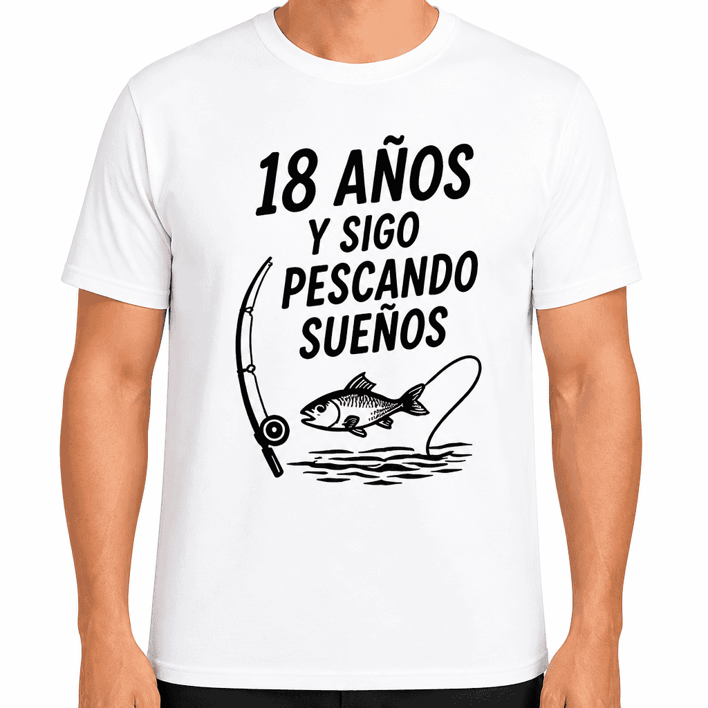 Camiseta para 18 aƱos ā 18 aƱos y sigo pescando sueƱos