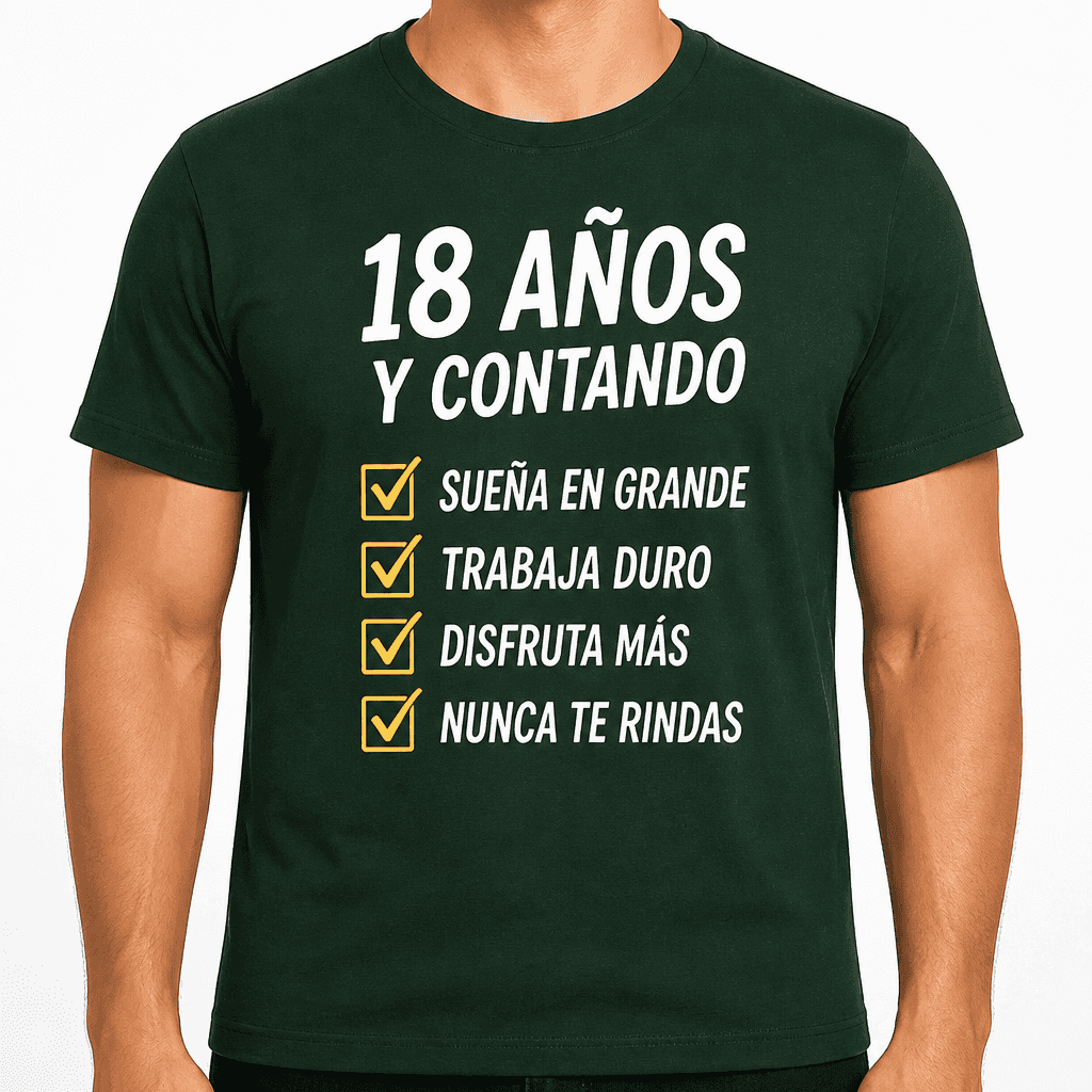 Camiseta para 18 aƱos ā 18 aƱos y contando