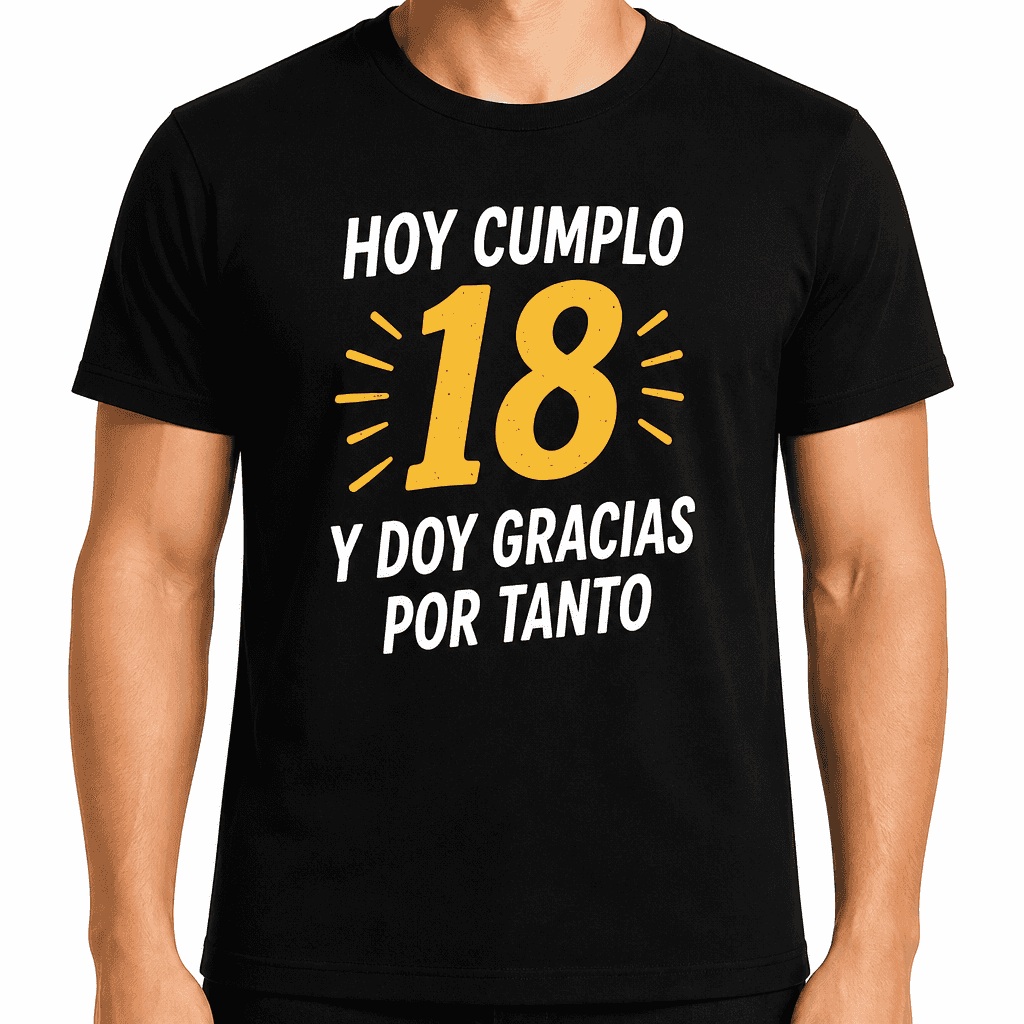 Camiseta para 18 aƱos ā Hoy cumplo 18 y doy gracias por tanto