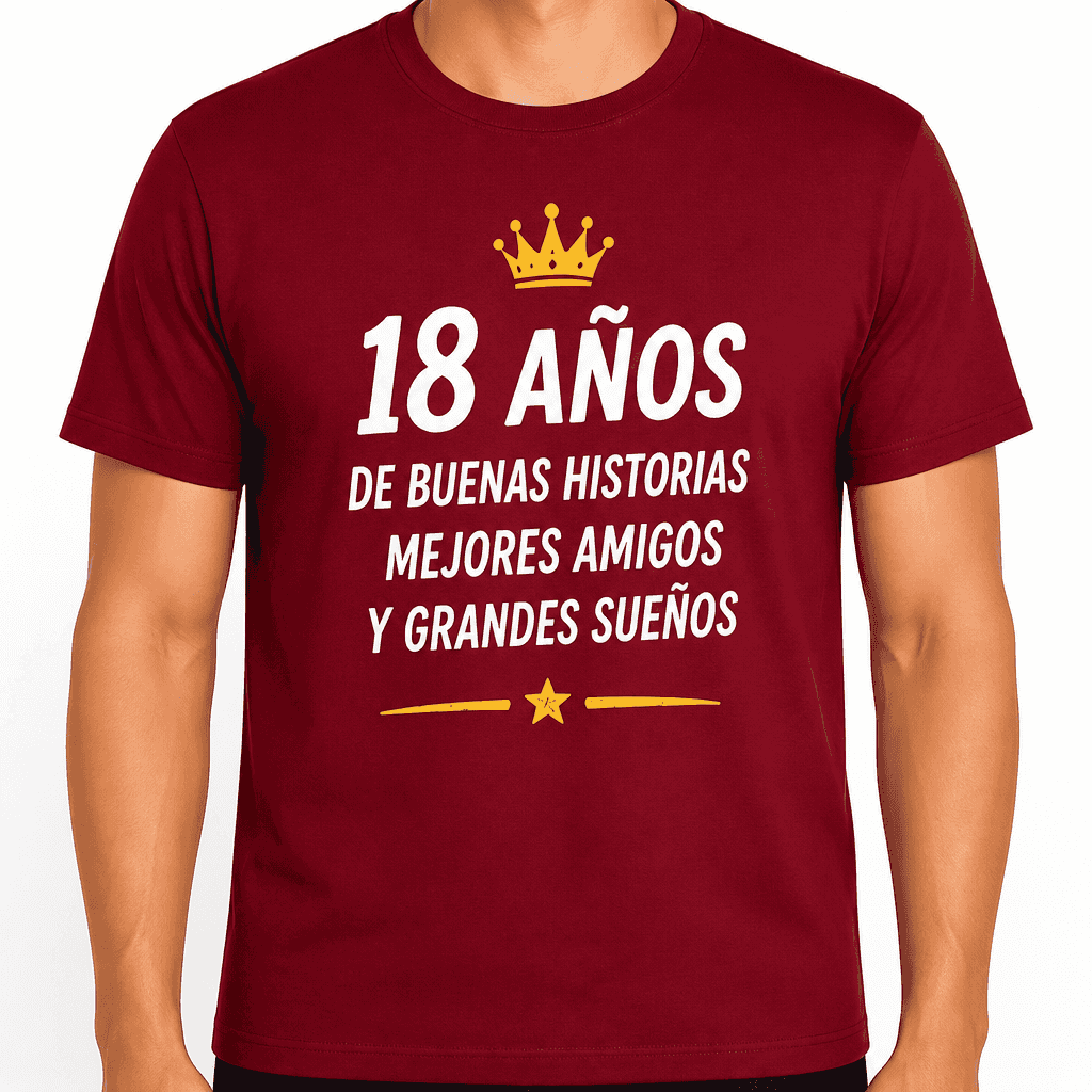 Camiseta para 18 aƱos ā 18 aƱos de buenas historias mejores amigos y grandes sueƱos