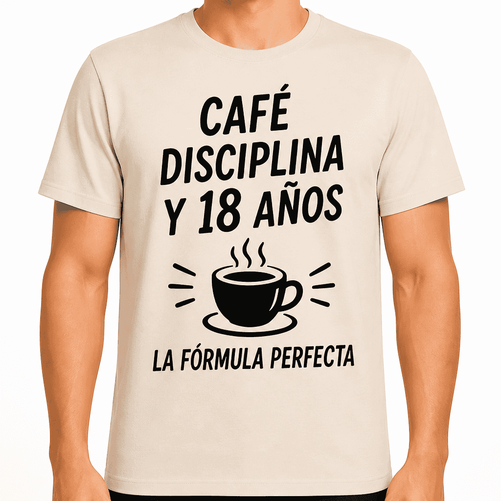 Camiseta para 18 aƱos ā CafĆ© disciplina y 18 aƱos la fórmula perfecta