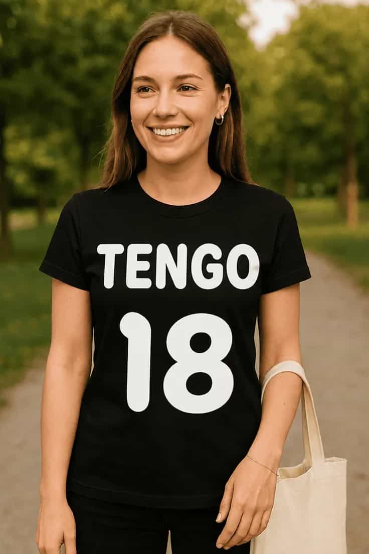 Camiseta divertida Tengo 18 - TENGO 18