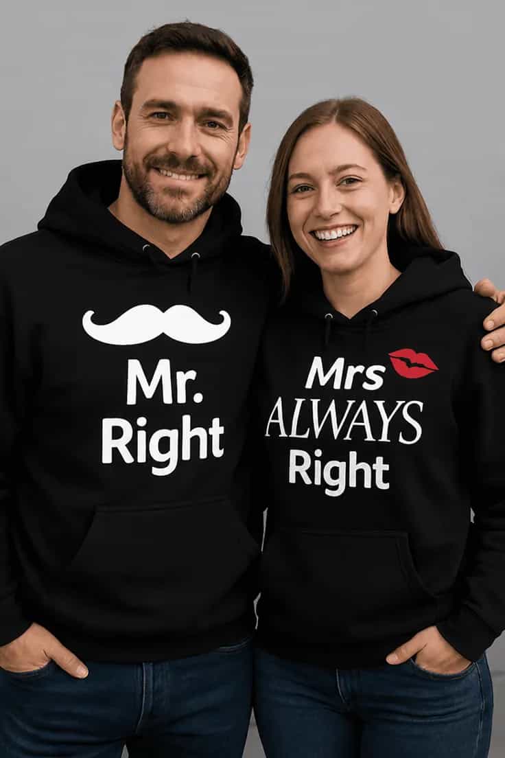 Jersey divertido Pareja siempre tiene razón Mr. Mrs