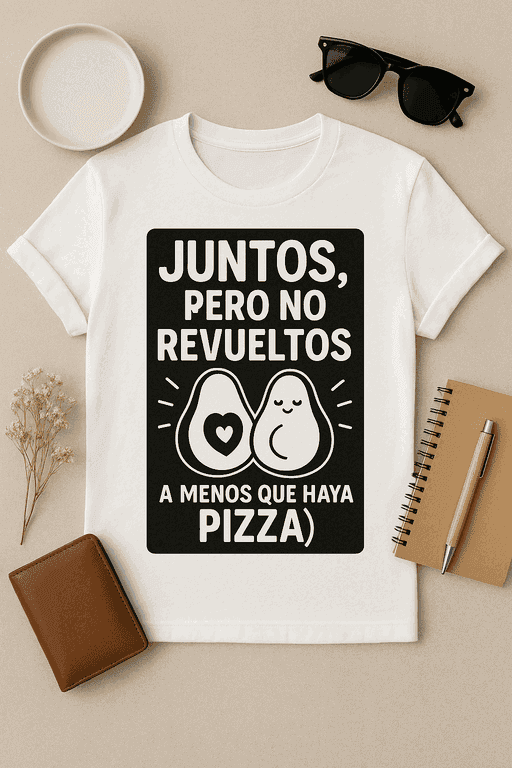 Camiseta Juntos, pero no revueltos (a menos que haya pizza)