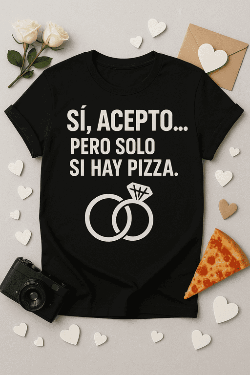 Camiseta Sí, acepto... pero solo si hay pizza