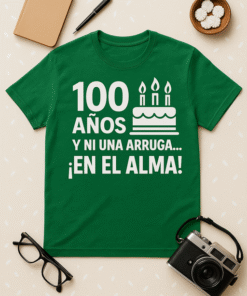 Camiseta 100 años y ni una arruga... ¡en el alma!