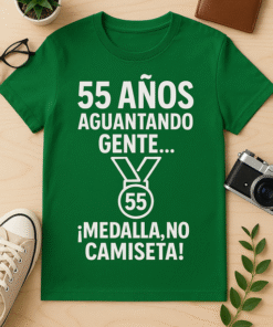 Camiseta 55 años aguantando gente: ¡Medalla, no camiseta!
