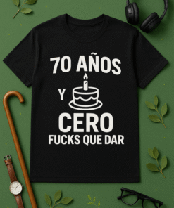 Camiseta 70 años y cero fucks que dar