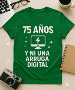 Camiseta 75 años y ni una arruga digital