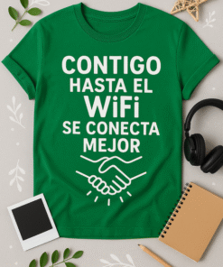 Camiseta Contigo hasta el WiFi se conecta mejor