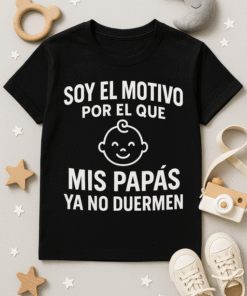 Camiseta Infantil: Soy el motivo por el que mis papás ya no duermen