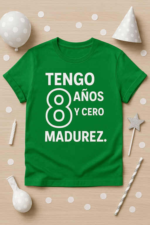 Camiseta personalizable: Tengo X años y cero madurez