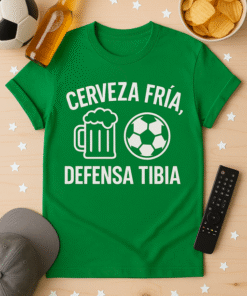 Cerveza fría, defensa tibia - Camiseta futbolera