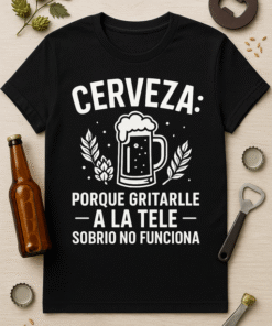 Camiseta Cerveza: porque gritarle a la tele sobrio no funciona