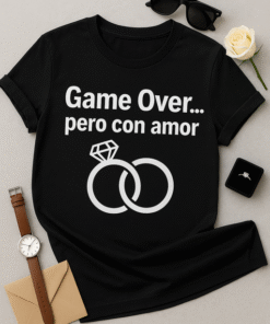 Game Over... pero con amor 💍 - Camiseta gamer para comprometidos