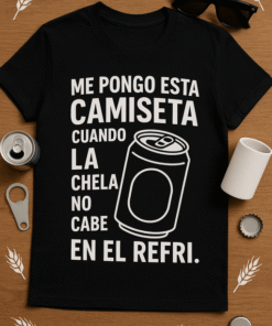 Camiseta Me pongo esta camiseta cuando la chela no cabe en el refri