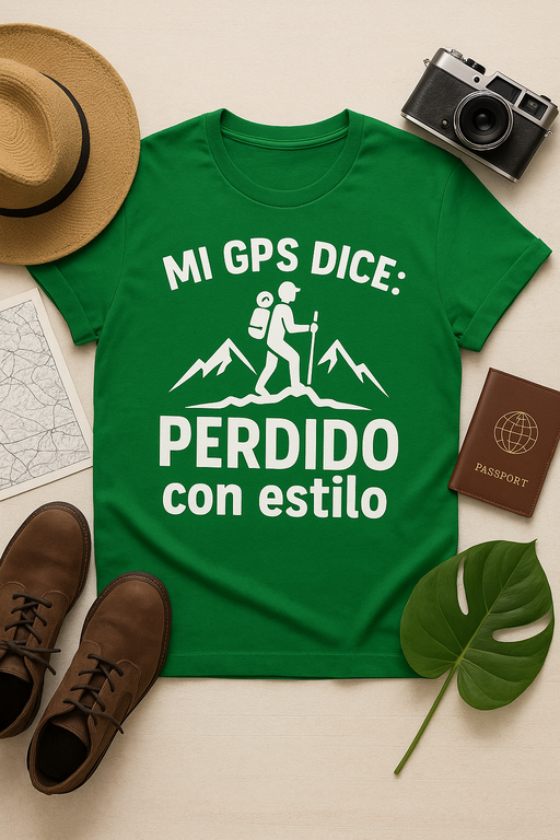 Camiseta Mi GPS dice: Perdido con estilo
