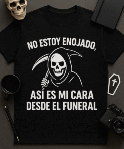 Camiseta No estoy enojado, así es mi cara desde el funeral