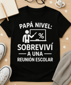 Camiseta Papá Nivel: Sobreviví a una Reunión Escolar