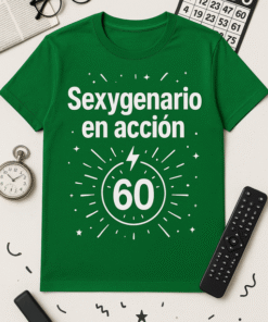 Camiseta Sexygenario en acción – humor elegante para los 60