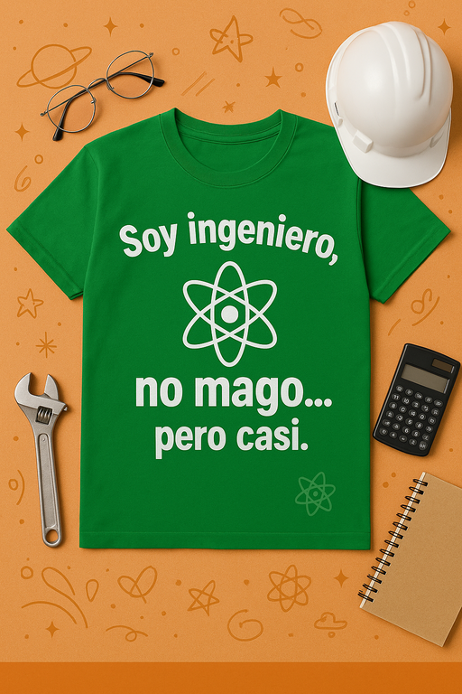 Camiseta Soy ingeniero, no mago… pero casi