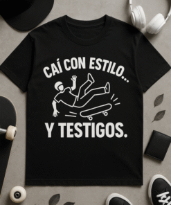 Camiseta 'Caí con estilo… y testigos.' Unisex