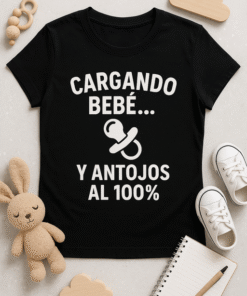 Camiseta Cargando bebé... 80% y antojos al 100%