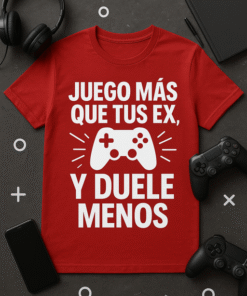 Camiseta Gamer - Juego más que tus ex y duele menos