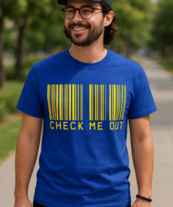CHECK ME OUT código de barras - Camiseta