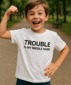 TROUBLE IS MY MIDDLE NAME - Camiseta infantil