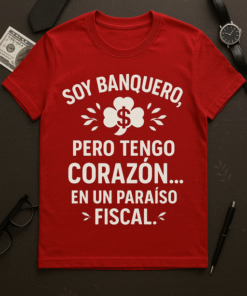 Camiseta Soy banquero, pero tengo corazón... en un paraíso fiscal