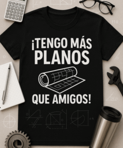 Camiseta Tengo más planos que amigos – Edición Arquitectos e Ingenieros