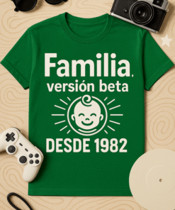 Camiseta Familia: versión beta desde 1982 – Retro y divertida