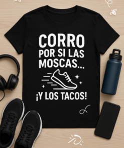 Camiseta Corro por si las moscas… ¡y los tacos!