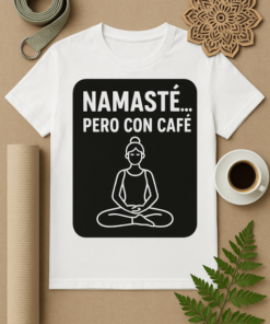 Camiseta Namasté... pero con café