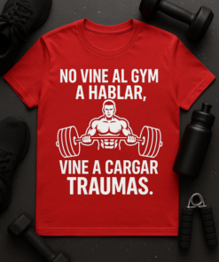 Camiseta No vine al gym a hablar, vine a cargar traumas